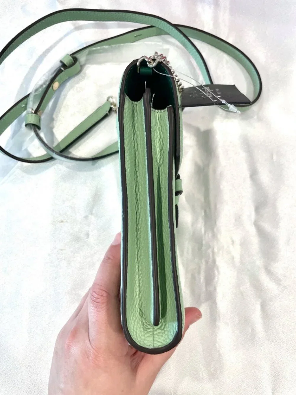 NWT Kate Spade New York Knott North South Photo Crossbody K6376 BeachGlass Green